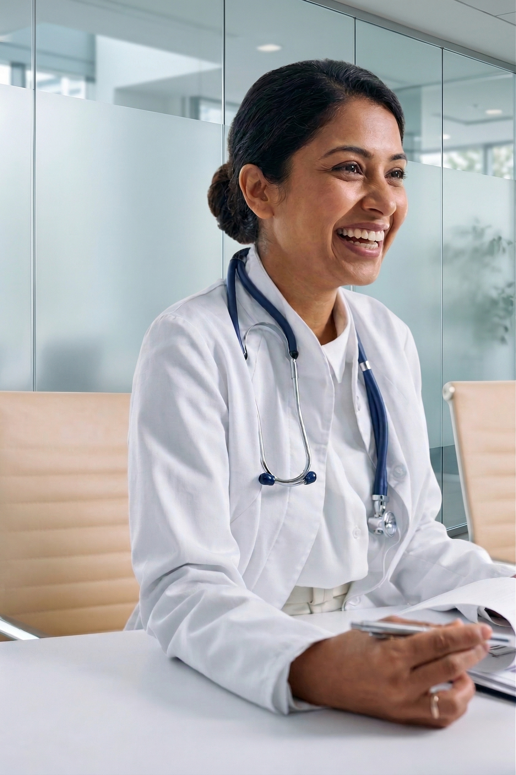 Healthcare professional with stethoscope committed to delivering the best patient outcomes